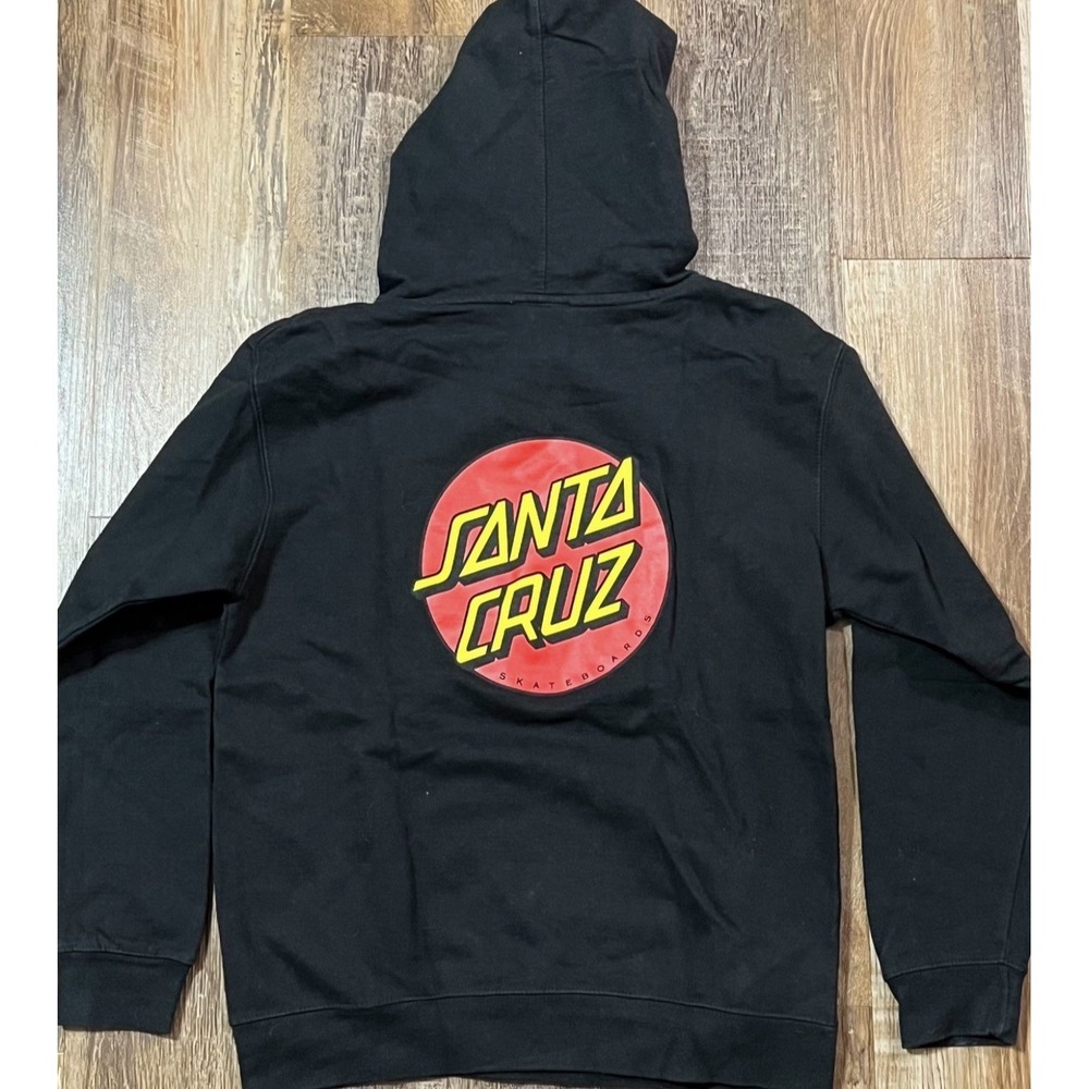 Santa Cruz Skateboard Pullover Hoody Women's Size Large Black Classic Red Dot